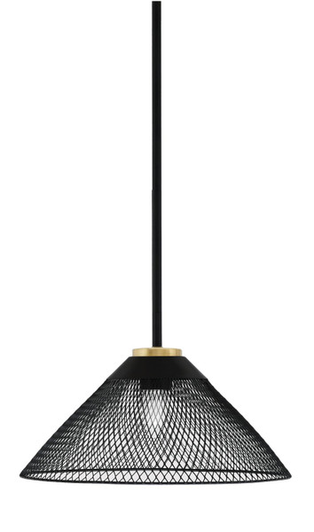 Toltec Lighting - 6201-MBNAB-808-MB - One Light Pendant - Sandia - Matte Black & New Age Brass