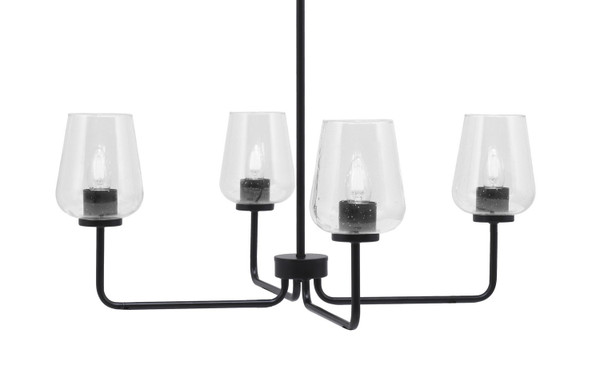 Toltec Lighting - 6204-MB-210 - Four Light Chandelier - Sandia - Matte Black