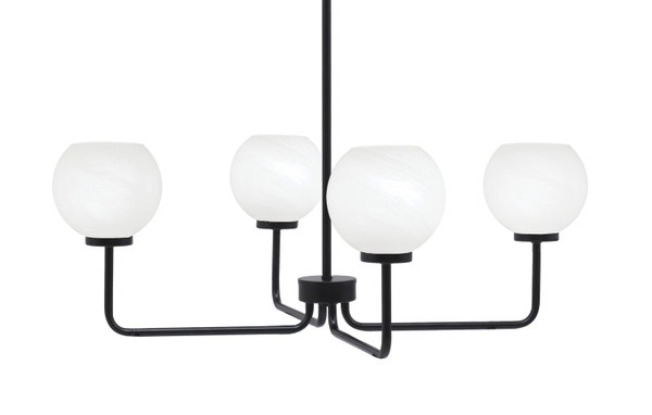 Toltec Lighting - 6204-MB-4101 - Four Light Chandelier - Sandia - Matte Black