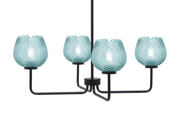 Toltec Lighting - 6204-MB-4605 - Four Light Chandelier - Sandia - Matte Black