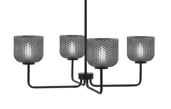Toltec Lighting - 6204-MB-4612 - Four Light Chandelier - Sandia - Matte Black