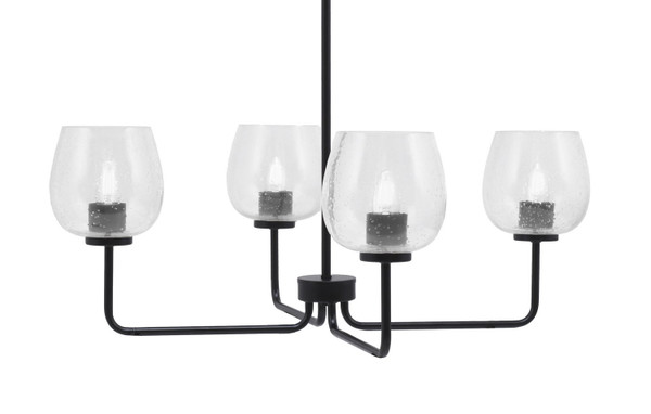 Toltec Lighting - 6204-MB-4810 - Four Light Chandelier - Sandia - Matte Black