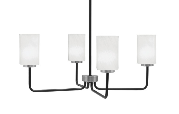 Toltec Lighting - 6204-MBGP-3001 - Four Light Chandelier - Sandia - Matte Black & Graphite