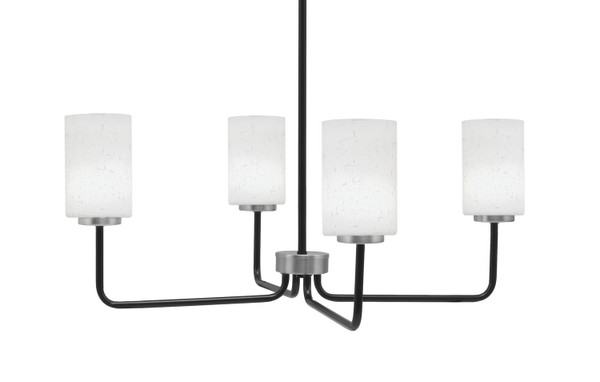 Toltec Lighting - 6204-MBGP-310 - Four Light Chandelier - Sandia - Matte Black & Graphite