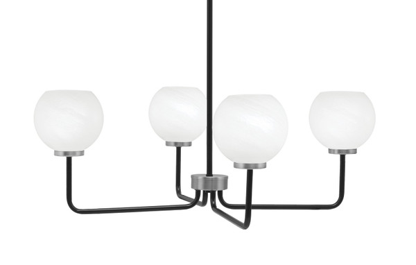 Toltec Lighting - 6204-MBGP-4101 - Four Light Chandelier - Sandia - Matte Black & Graphite