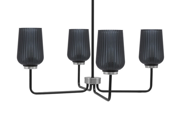 Toltec Lighting - 6204-MBGP-4252 - Four Light Chandelier - Sandia - Matte Black & Graphite