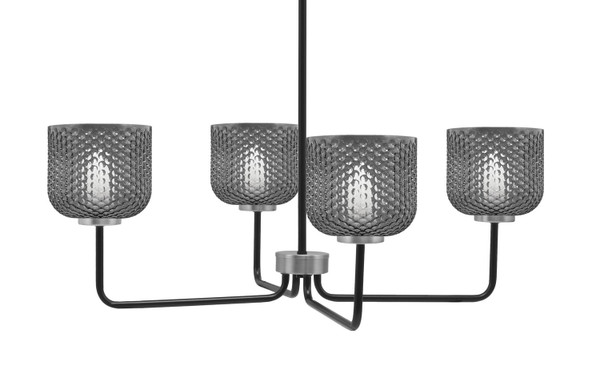 Toltec Lighting - 6204-MBGP-4612 - Four Light Chandelier - Sandia - Matte Black & Graphite