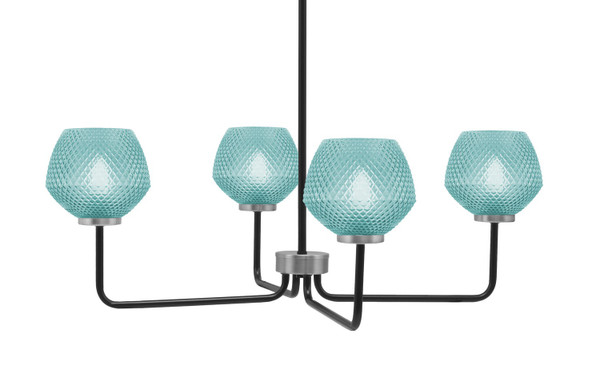 Toltec Lighting - 6204-MBGP-4625 - Four Light Chandelier - Sandia - Matte Black & Graphite