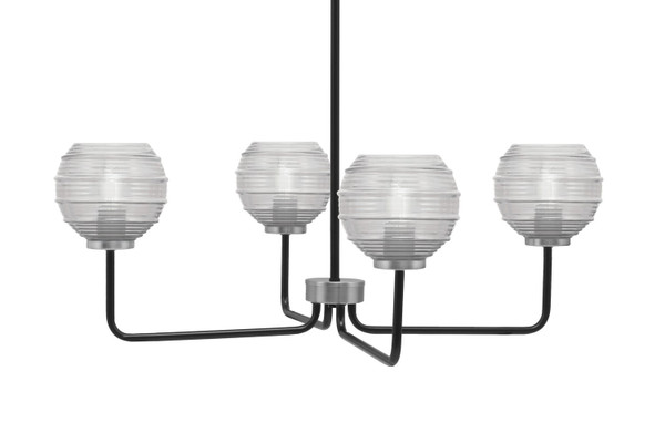 Toltec Lighting - 6204-MBGP-5110 - Four Light Chandelier - Sandia - Matte Black & Graphite