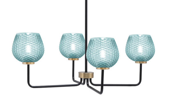 Toltec Lighting - 6204-MBNAB-4605 - Four Light Chandelier - Sandia - Matte Black & New Age Brass