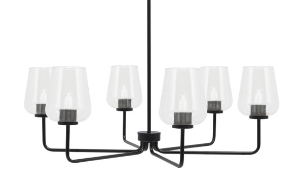 Toltec Lighting - 6206-MB-210 - Six Light Chandelier - Sandia - Matte Black