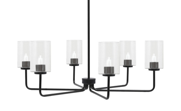 Toltec Lighting - 6206-MB-300 - Six Light Chandelier - Sandia - Matte Black