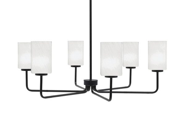 Toltec Lighting - 6206-MB-3001 - Six Light Chandelier - Sandia - Matte Black