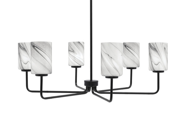 Toltec Lighting - 6206-MB-3009 - Six Light Chandelier - Sandia - Matte Black