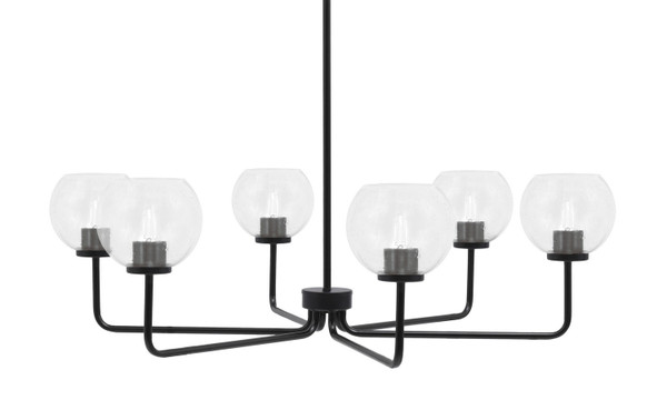 Toltec Lighting - 6206-MB-4100 - Six Light Chandelier - Sandia - Matte Black