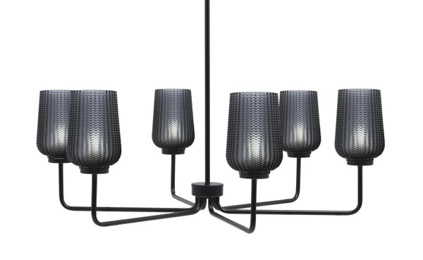 Toltec Lighting - 6206-MB-4252 - Six Light Chandelier - Sandia - Matte Black