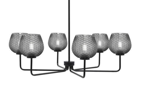 Toltec Lighting - 6206-MB-4602 - Six Light Chandelier - Sandia - Matte Black
