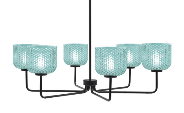 Toltec Lighting - 6206-MB-4615 - Six Light Chandelier - Sandia - Matte Black