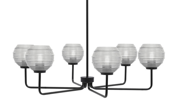 Toltec Lighting - 6206-MB-5110 - Six Light Chandelier - Sandia - Matte Black