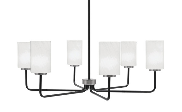 Toltec Lighting - 6206-MBGP-3001 - Six Light Chandelier - Sandia - Matte Black & Graphite