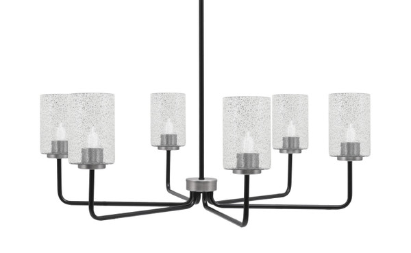 Toltec Lighting - 6206-MBGP-3002 - Six Light Chandelier - Sandia - Matte Black & Graphite