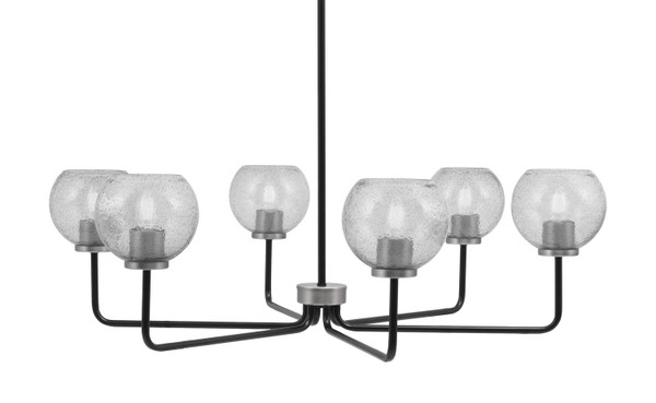 Toltec Lighting - 6206-MBGP-4102 - Six Light Chandelier - Sandia - Matte Black & Graphite