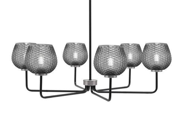 Toltec Lighting - 6206-MBGP-4602 - Six Light Chandelier - Sandia - Matte Black & Graphite