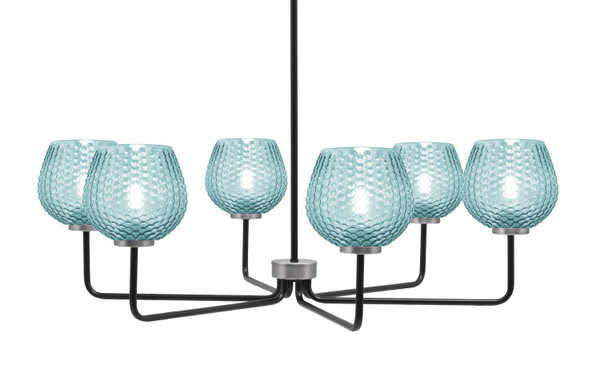 Toltec Lighting - 6206-MBGP-4605 - Six Light Chandelier - Sandia - Matte Black & Graphite