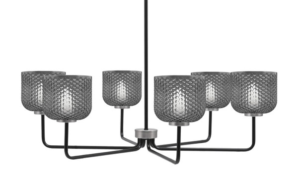 Toltec Lighting - 6206-MBGP-4612 - Six Light Chandelier - Sandia - Matte Black & Graphite