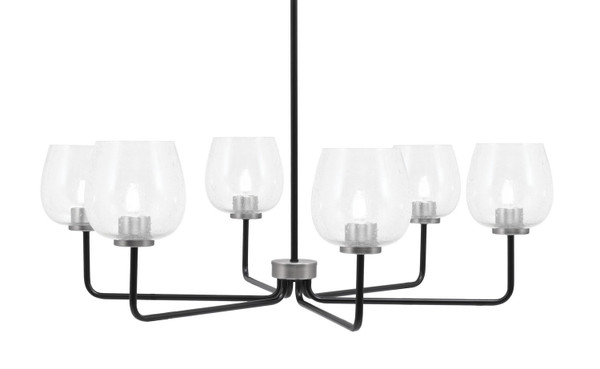 Toltec Lighting - 6206-MBGP-4810 - Six Light Chandelier - Sandia - Matte Black & Graphite