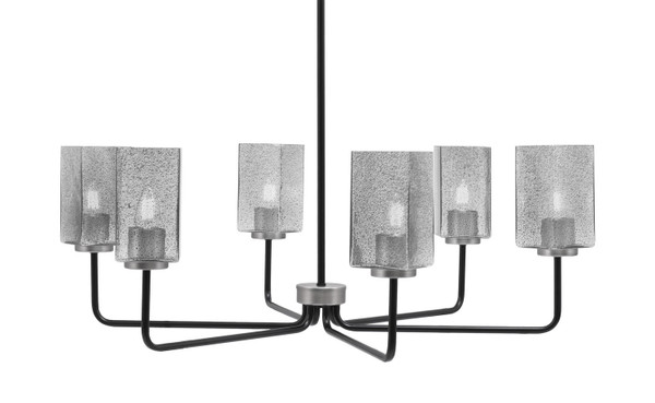 Toltec Lighting - 6206-MBGP-542 - Six Light Chandelier - Sandia - Matte Black & Graphite
