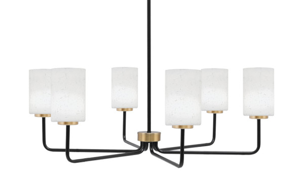 Toltec Lighting - 6206-MBNAB-310 - Six Light Chandelier - Sandia - Matte Black & New Age Brass