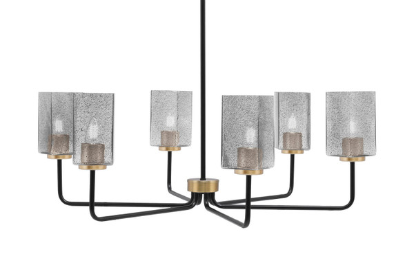 Toltec Lighting - 6206-MBNAB-542 - Six Light Chandelier - Sandia - Matte Black & New Age Brass