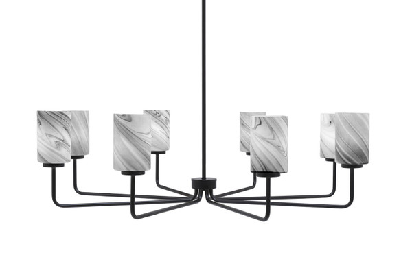 Toltec Lighting - 6208-MB-3009 - Eight Light Chandelier - Sandia - Matte Black