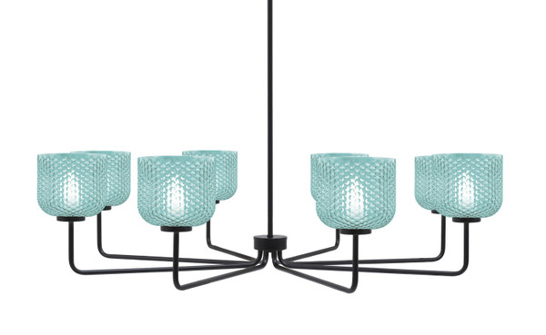 Toltec Lighting - 6208-MB-4615 - Eight Light Chandelier - Sandia - Matte Black