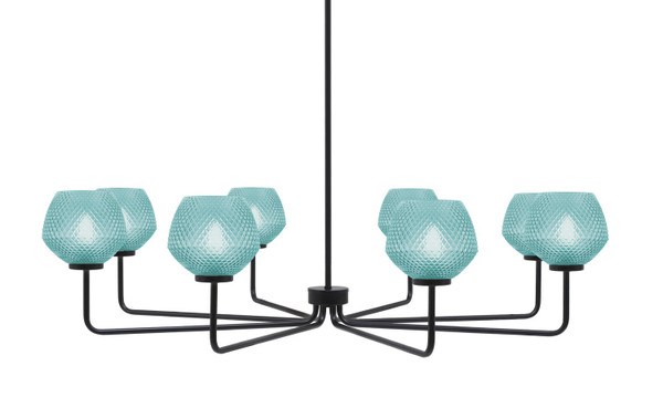 Toltec Lighting - 6208-MB-4625 - Eight Light Chandelier - Sandia - Matte Black