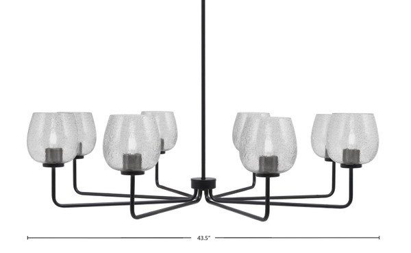 Toltec Lighting - 6208-MB-4812 - Eight Light Chandelier - Sandia - Matte Black