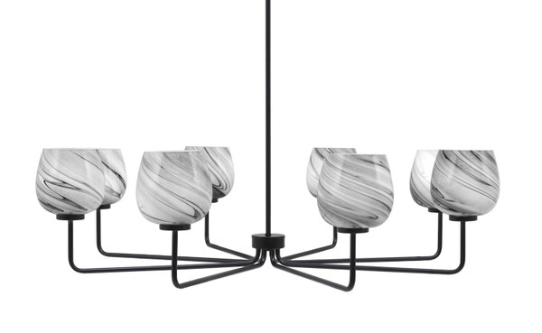 Toltec Lighting - 6208-MB-4819 - Eight Light Chandelier - Sandia - Matte Black