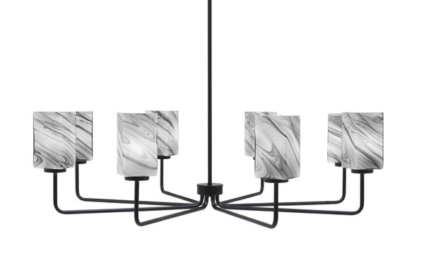 Toltec Lighting - 6208-MB-549 - Eight Light Chandelier - Sandia - Matte Black