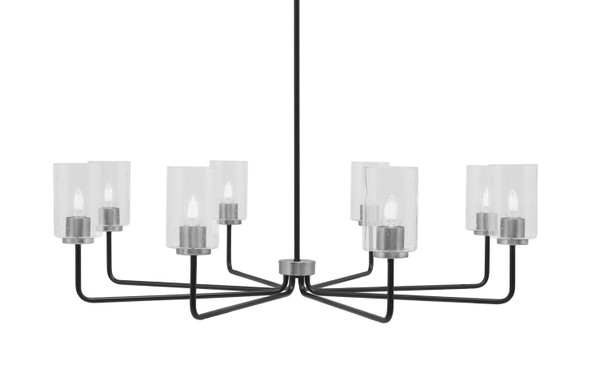 Toltec Lighting - 6208-MBGP-300 - Eight Light Chandelier - Sandia - Matte Black & Graphite