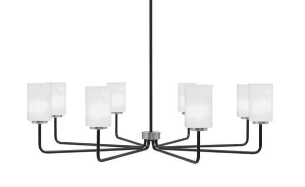 Toltec Lighting - 6208-MBGP-3001 - Eight Light Chandelier - Sandia - Matte Black & Graphite