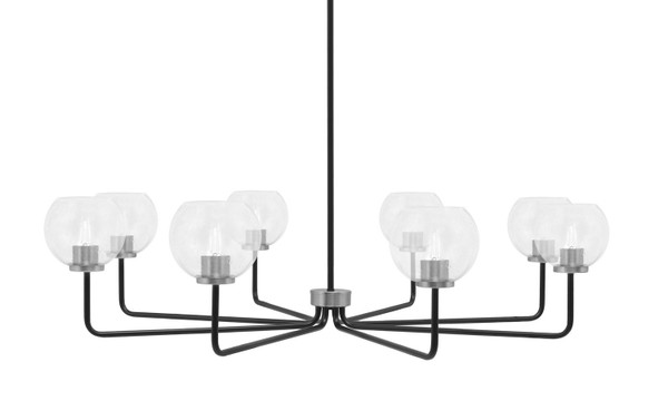 Toltec Lighting - 6208-MBGP-4100 - Eight Light Chandelier - Sandia - Matte Black & Graphite