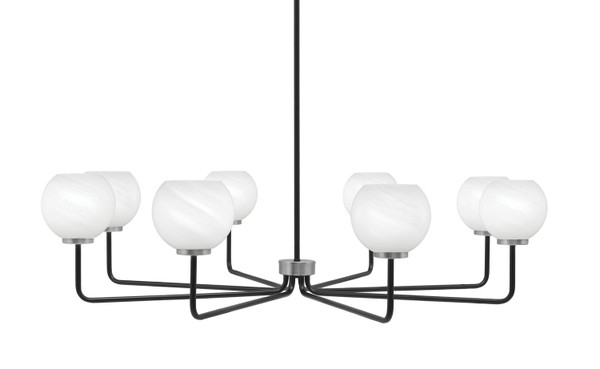 Toltec Lighting - 6208-MBGP-4101 - Eight Light Chandelier - Sandia - Matte Black & Graphite