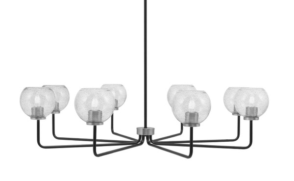 Toltec Lighting - 6208-MBGP-4102 - Eight Light Chandelier - Sandia - Matte Black & Graphite
