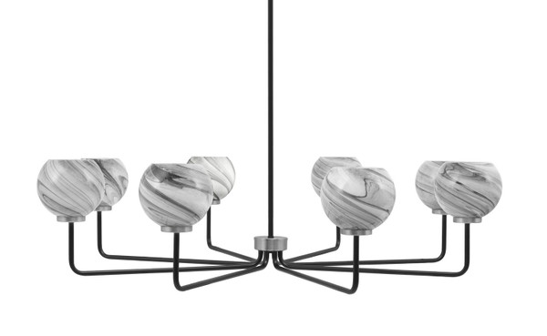 Toltec Lighting - 6208-MBGP-4109 - Eight Light Chandelier - Sandia - Matte Black & Graphite