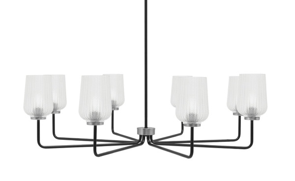 Toltec Lighting - 6208-MBGP-4250 - Eight Light Chandelier - Sandia - Matte Black & Graphite
