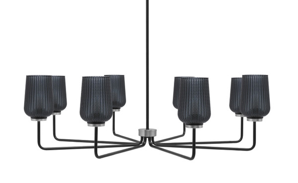 Toltec Lighting - 6208-MBGP-4252 - Eight Light Chandelier - Sandia - Matte Black & Graphite