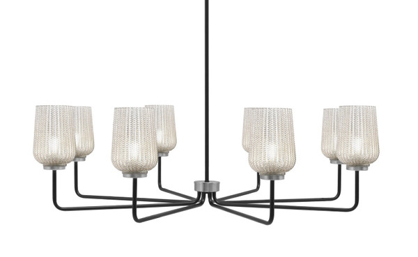 Toltec Lighting - 6208-MBGP-4253 - Eight Light Chandelier - Sandia - Matte Black & Graphite
