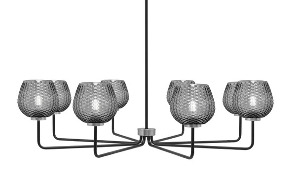 Toltec Lighting - 6208-MBGP-4602 - Eight Light Chandelier - Sandia - Matte Black & Graphite