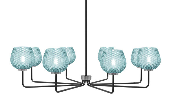 Toltec Lighting - 6208-MBGP-4605 - Eight Light Chandelier - Sandia - Matte Black & Graphite